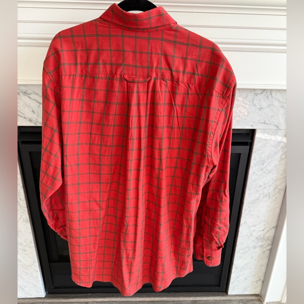 Orvis Men's Vibrant Red Checkered Shirt - Picture 2 of 4